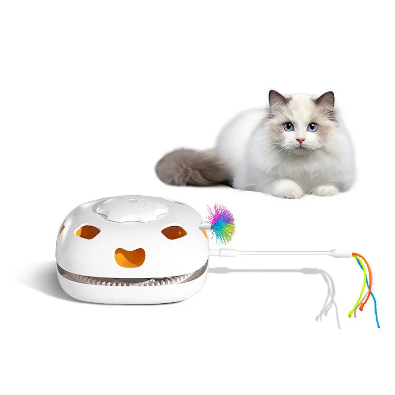 Automatic cat tease toy with plastic construction in picture colour