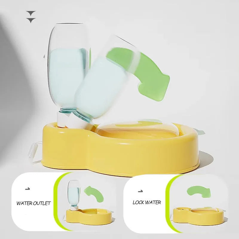 Portable dog travel water bottle with built-in drinking bowl in green colour