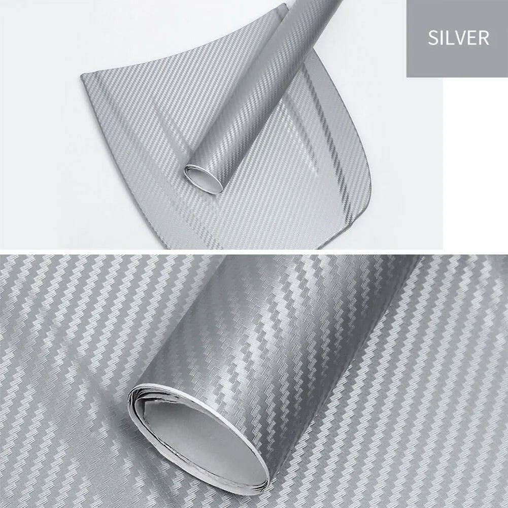 Carbon fibre sticker roll with 3D stereo texture in eight colour options for car decoration