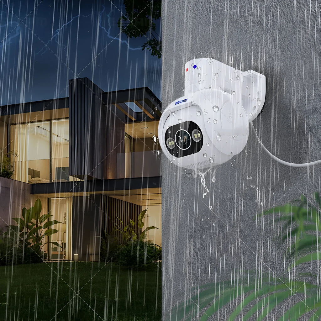 Smart colour night vision 4MP security camera with wall mount bracket