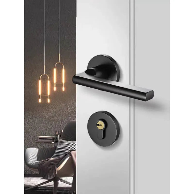 Aluminium alloy split magnetic door lock handle for timber doors in multiple style options