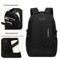 Men's black Oxford cloth waterproof large capacity backpack with curved shoulder straps for travel
