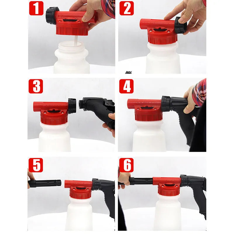 Foam pot high pressure water gun sprayer for garden plant watering and pesticide application