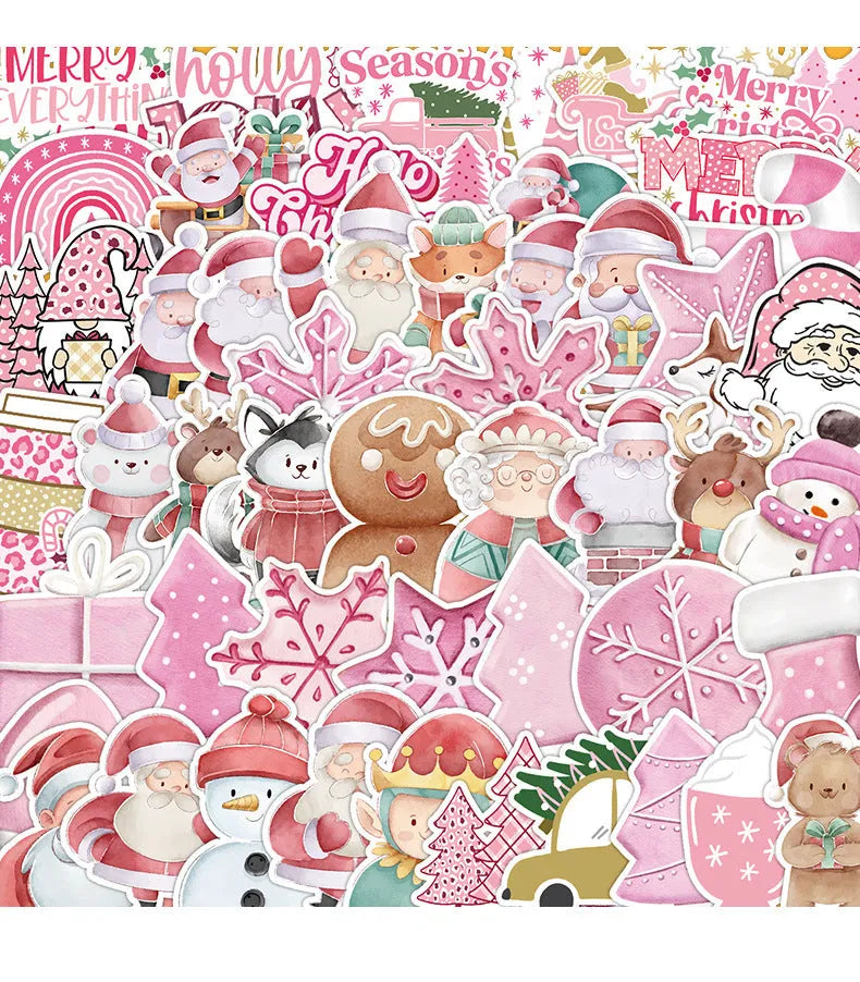 50 Christmas waterproof stickers in cute designs for car phone computer guitar notebook decoration