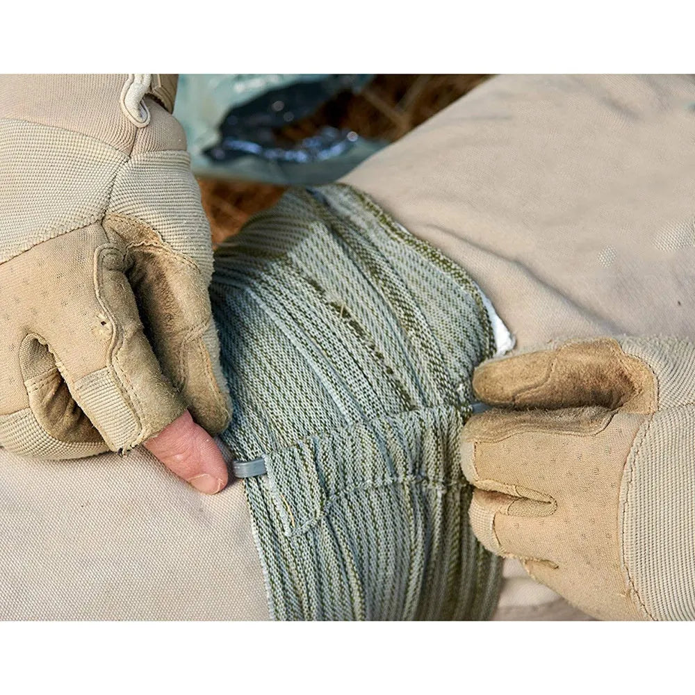 Military-grade hemostatic bandage in 4 inch and 6 inch sizes with sterile tactical gauze tape for emergency haemorrhage control