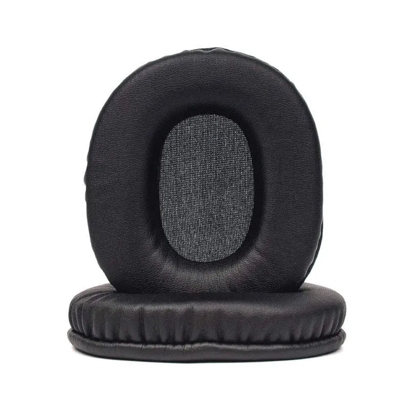 Black soft PU leather replacement earpad covers for Sony 1R headphones.