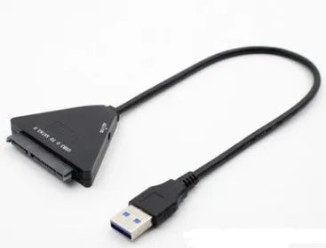 Black USB 3.0 to SATA 7+15 pin adapter cable for connecting hard drives externally to computer USB ports