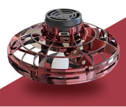 Blue plastic rotating flying gyro induction drone toy 4x8cm manual control