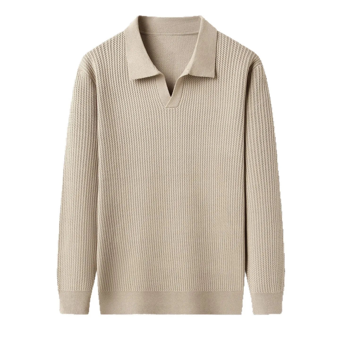 Men's loose fit casual jumper in green colour shown front view