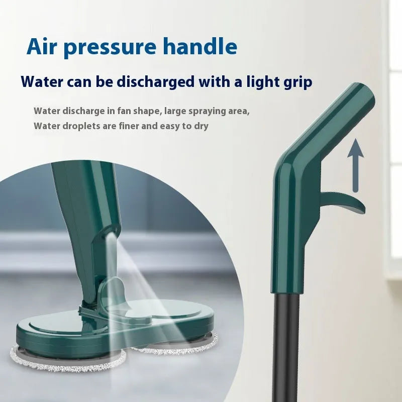 Lazy Wireless Home Sweeping and Mopping All-in-One Machine in S5 Green colour on a hardwood floor.