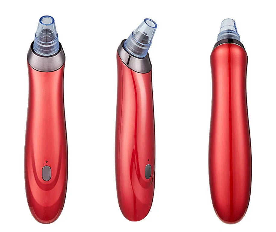 Electric blackhead remover device with four nozzle attachments for pore cleaning and acne extraction