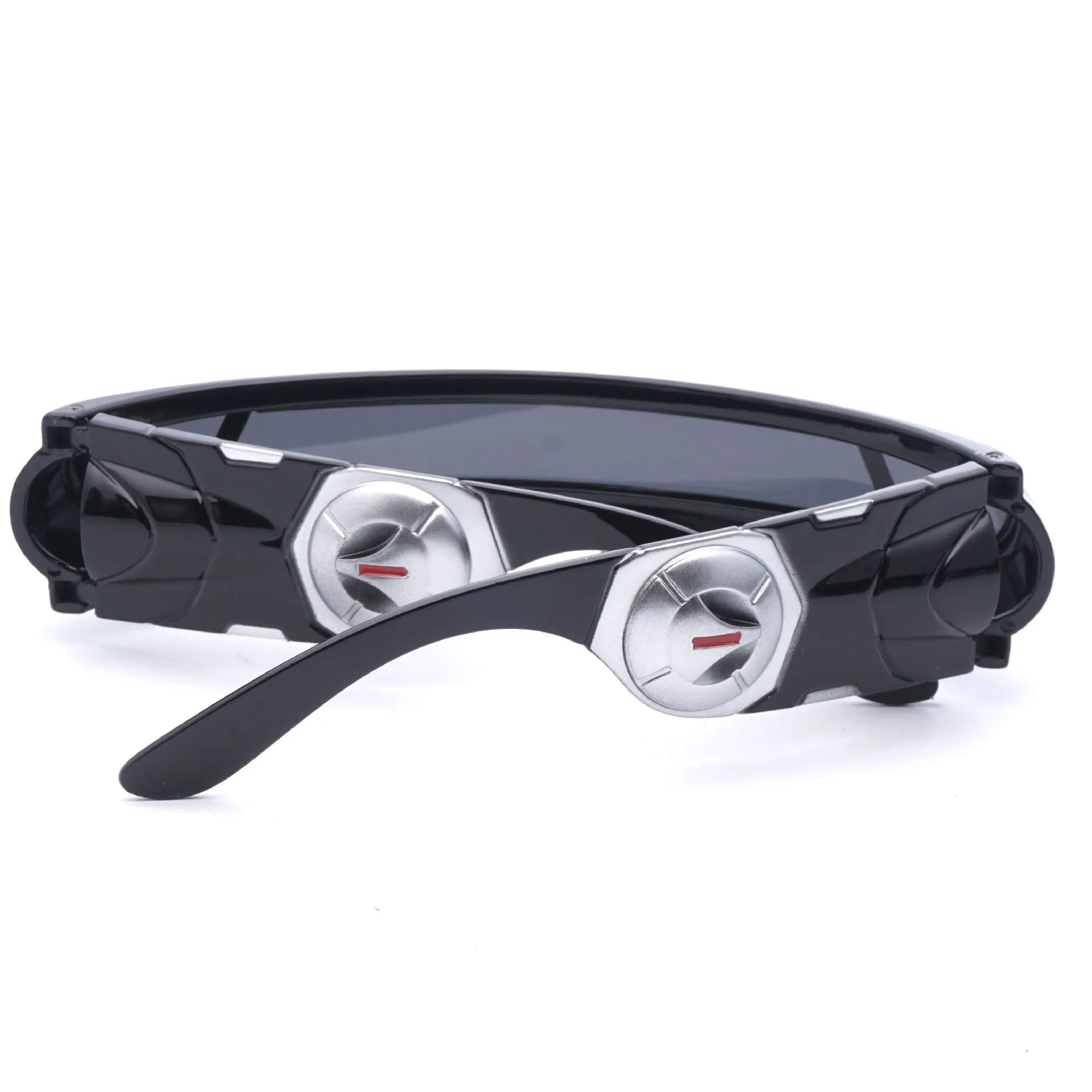 Black full rim sports sunglasses with polarised PC lenses shown in blue mercury tint.