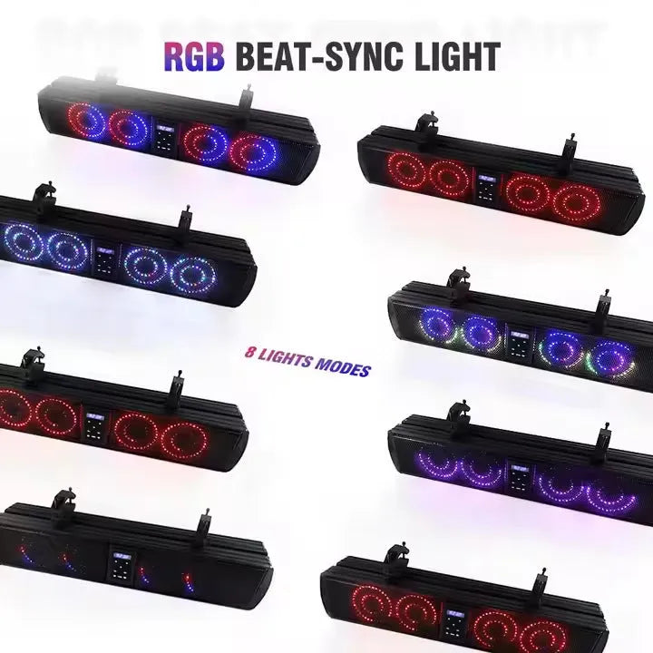 Bluetooth audio belt for golf carts with plastic housing and multiple speaker grilles