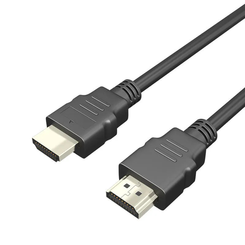 Black HDMI data cable for set-top box connection with length options shown