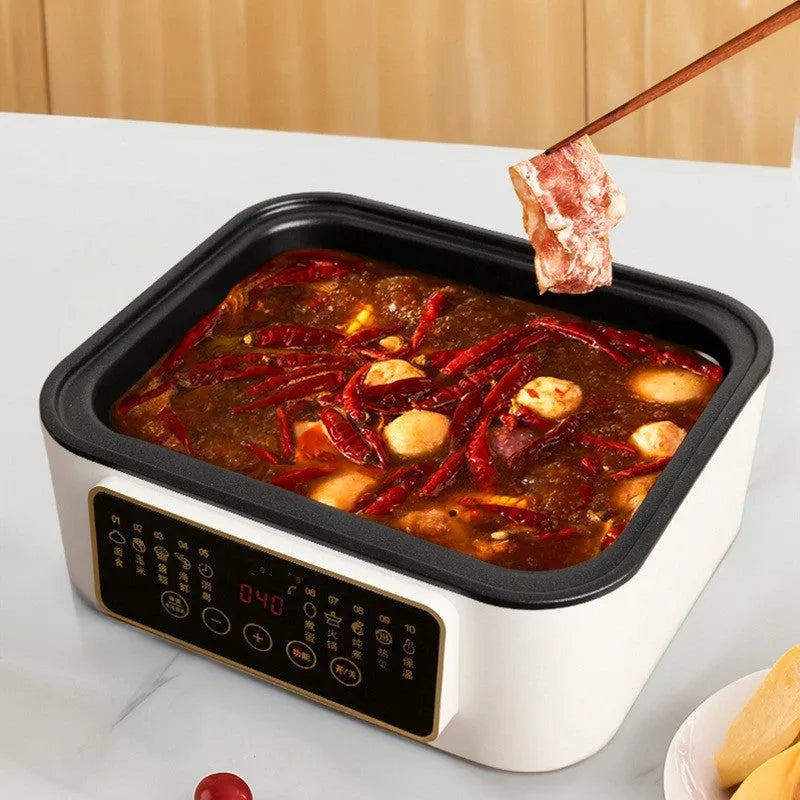 28-litre capacity electric steamer with stainless steel rack and automatic measuring function