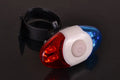 Red and blue 4LED tail light with adjustable mount for equipment accessories