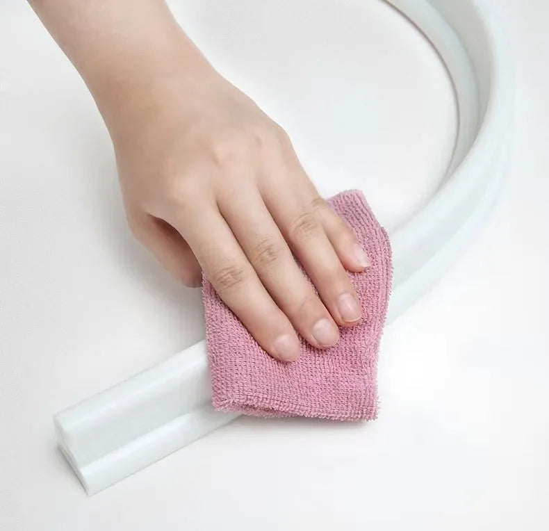 Flexible silicone bathroom water blocking strip in black colour for shower room waterproofing