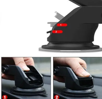 Car phone bracket with telescopic adjustable rod for dashboard mounting