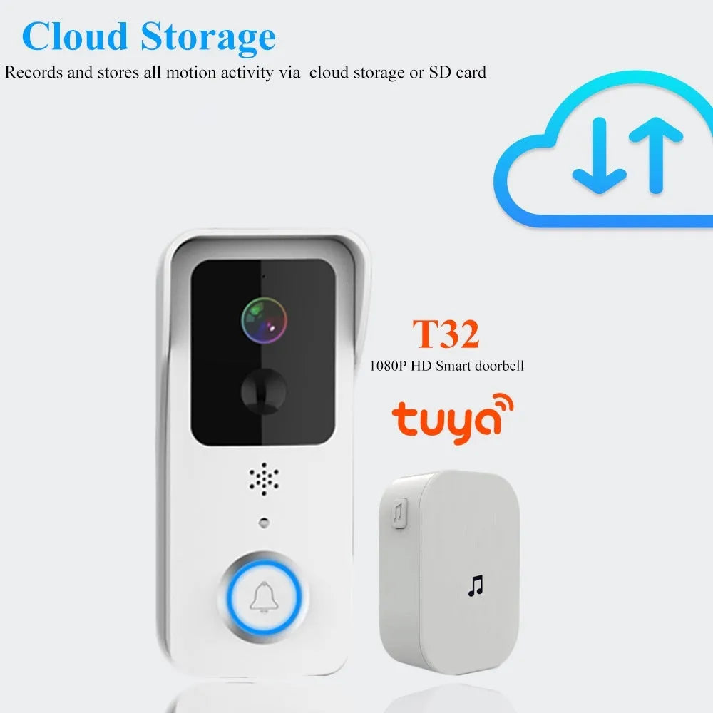 Smart home waterproof visual doorbell with HD camera and remote APP controls