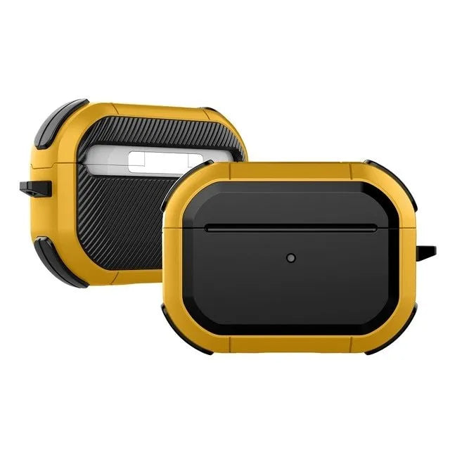 TPU and PC protective case cover for Apple AirPods charging case in various colours.