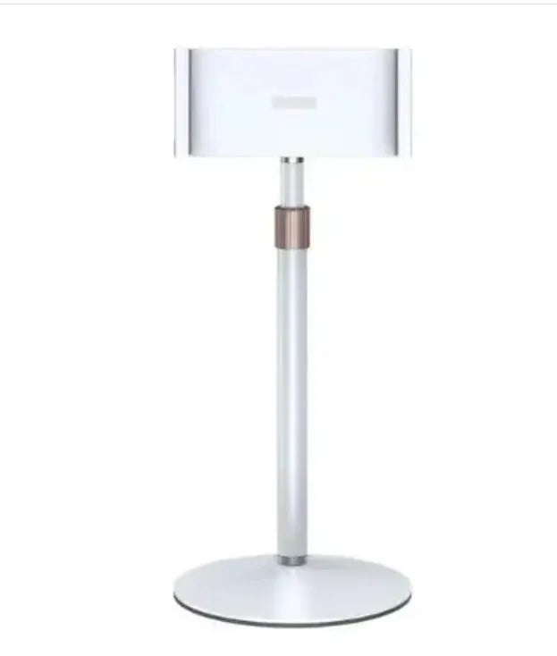 Black metal tablet bracket with telescopic adjustment holding an 11-inch tablet