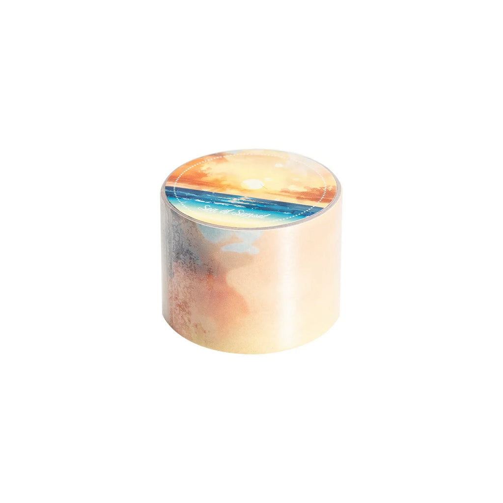 Japanese paper sky theme decorative washi tape roll showing colourful clouds design, 30mm wide