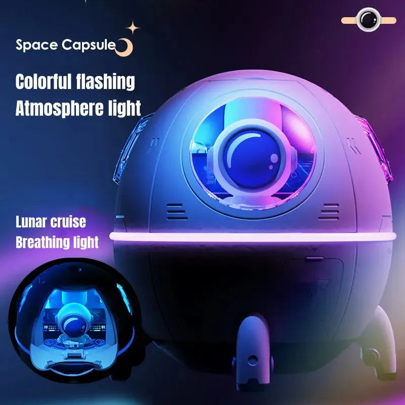 Astronaut-themed portable USB desktop humidifier with colourful LED light and 220ml water tank