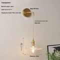Copper retro brass lotus wall lamp with glass shade in one of six colours, 22cm diameter.
