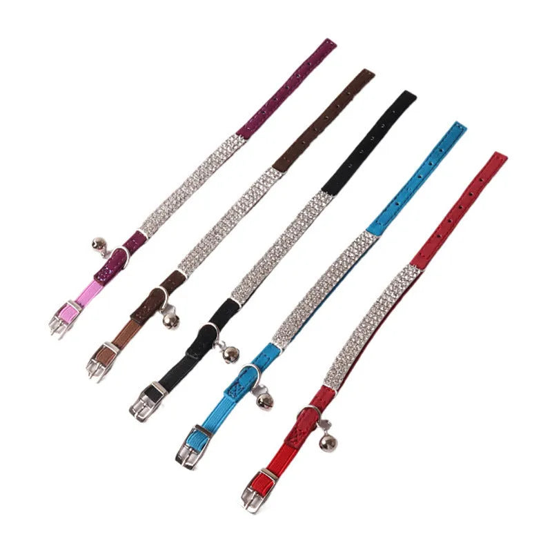 Flocked nylon cat collar with elastic buckle in assorted colours