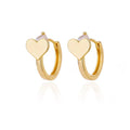 Women's stainless steel heart-shaped ear studs with titanium steel construction in E3127G-5 colour