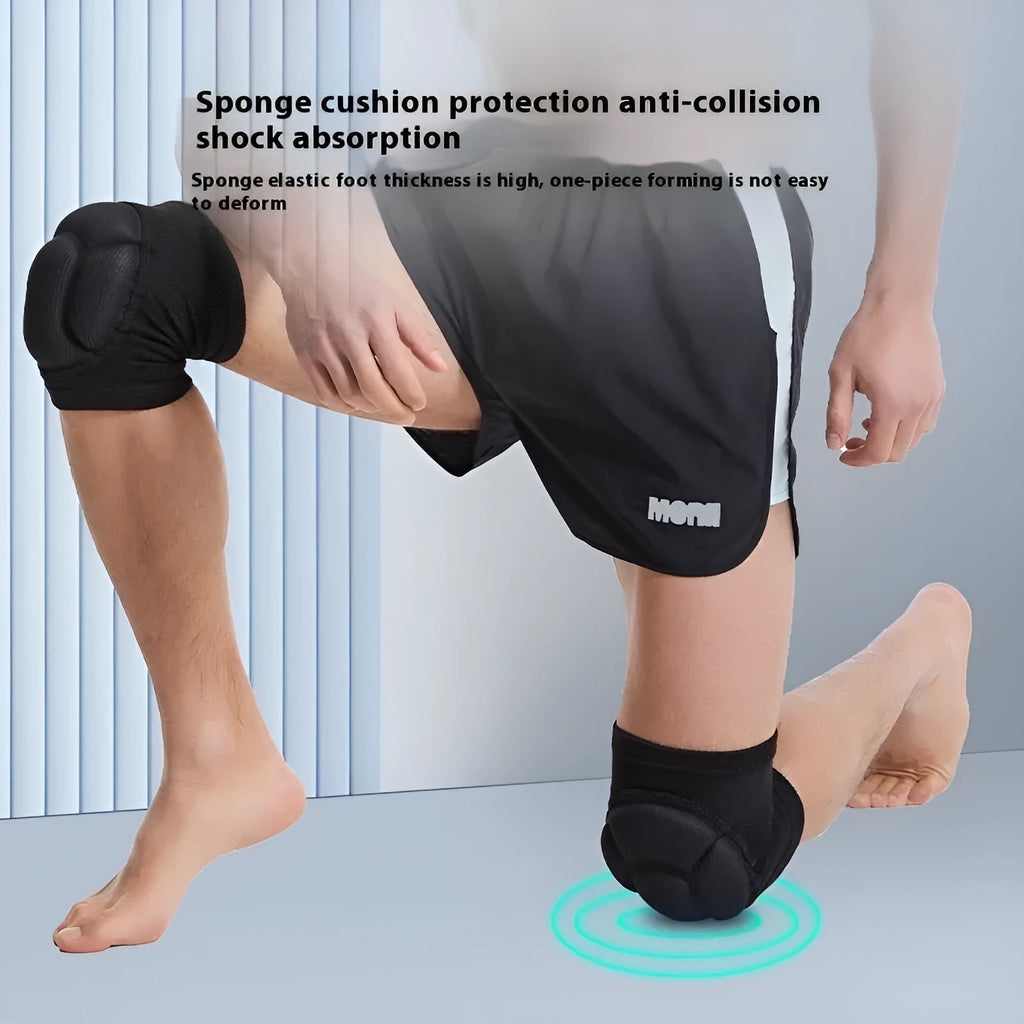 Black and blue dance kneepads with thick sponge padding for sports protection