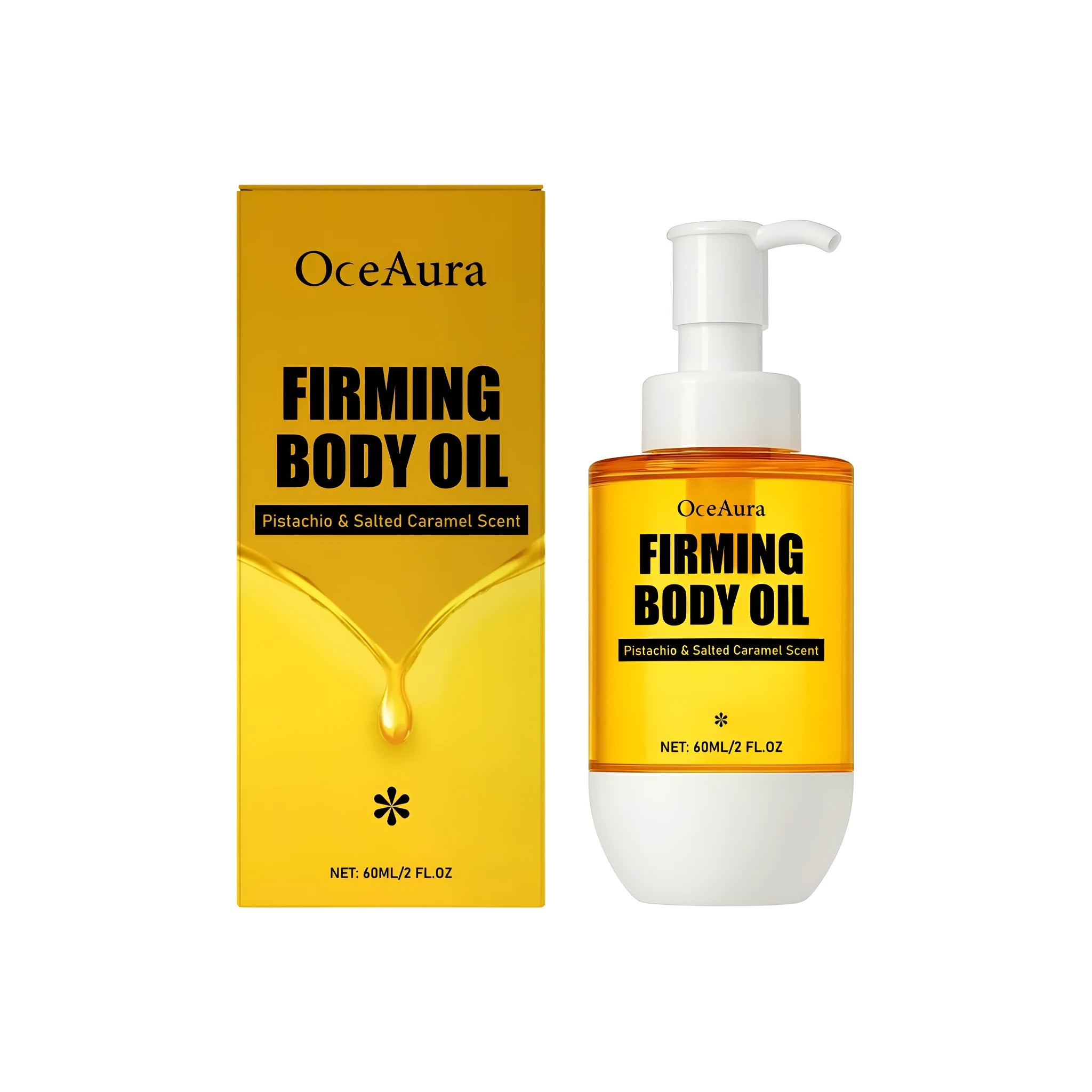 60ml bottle of tightening and wrinkle resistant body oil with glycerin and vitamin E formulation