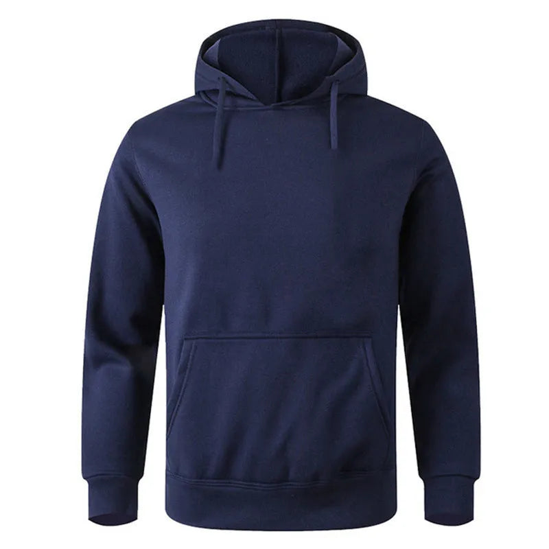 Solid colour hooded pullover men's sweater long sleeve polyester fibre in 11 colours Asian sizing
