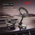 All-metal foldable magnetic car phone mount in Qian colour on vehicle dashboard