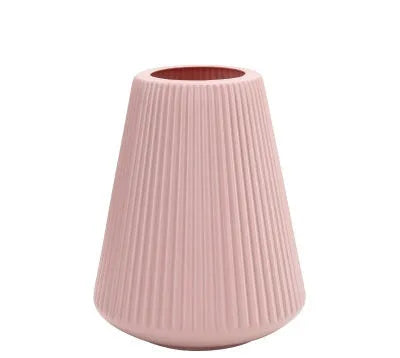 Colourful melamine plastic decorative flower vase in blue, green, pink, or white for desktop display