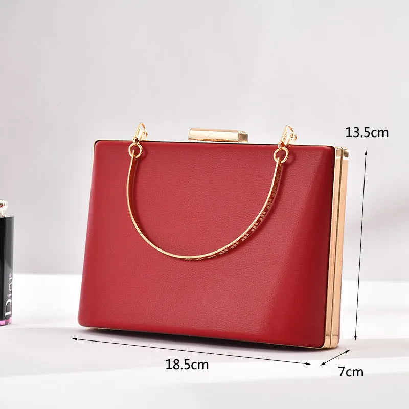 Solid Colour European and American Style Simple Double Ring PU Leather Pillow Shape Crossbody Bag for Daily Use Available in Black, Brown, Red and White 18.5x13.5x7 cm Small Bag for Mobile Phone Storage in Multiple Colour Options