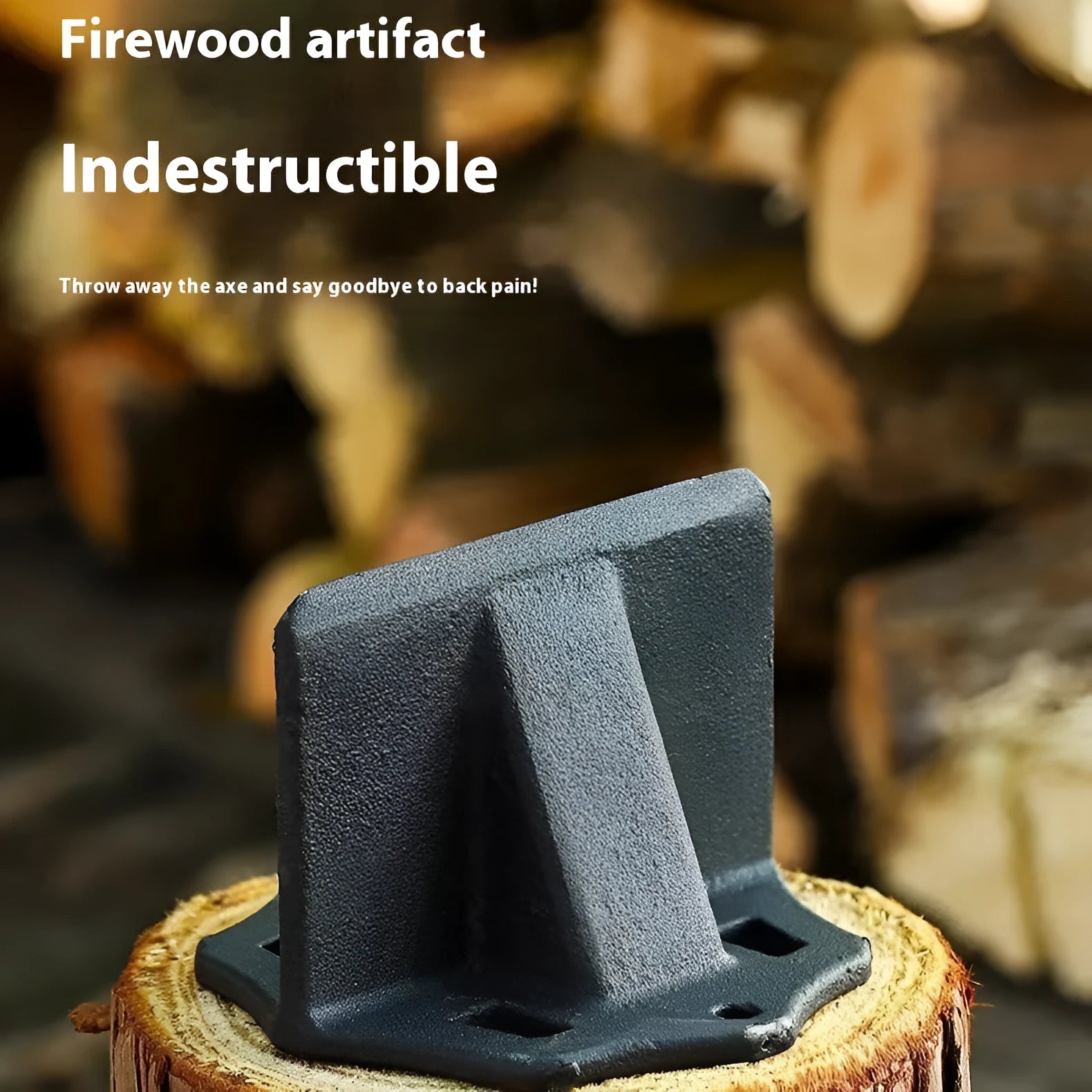 Mini portable small square cast iron wood splitter 03kg for household camping and garden wood cutting