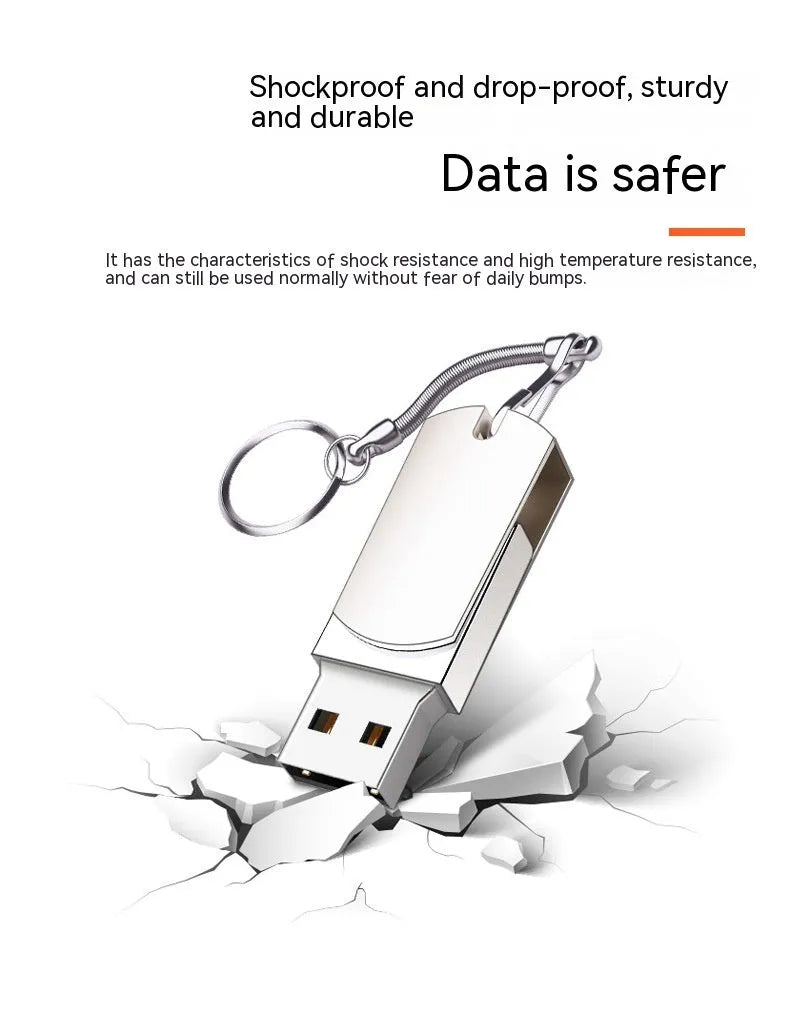 White metal rotation USB flash drive with small fat design showing extended connector