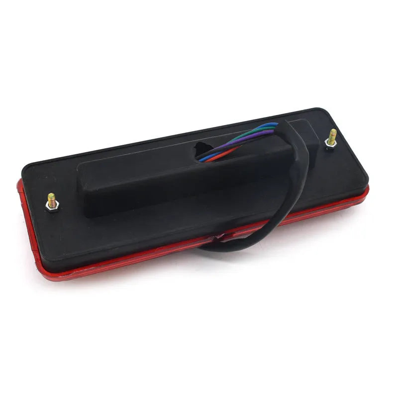 Black semi-closed taillight for 12V and 48-60V tricycles.