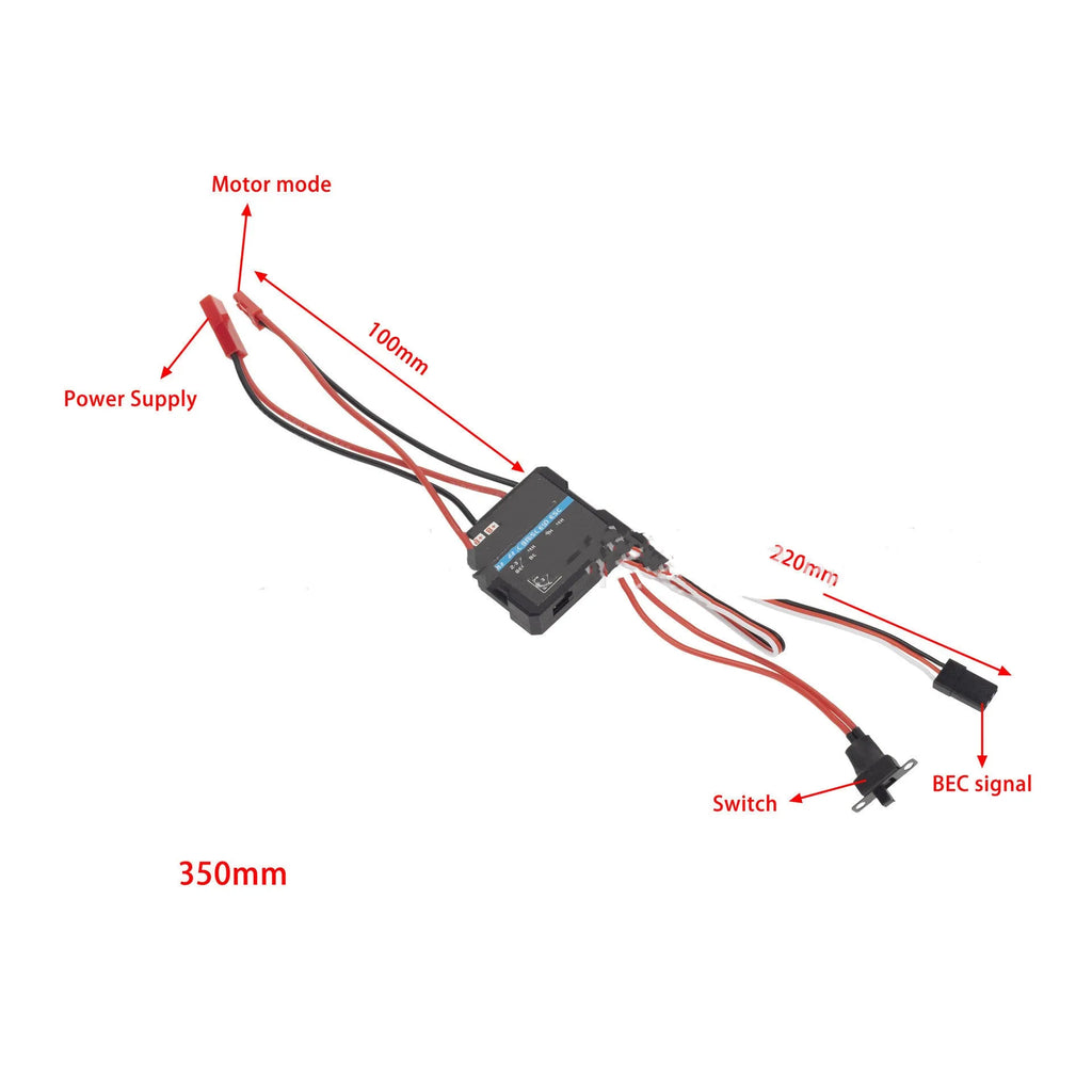 Small Boat 40A miniature brushed electronic speed controller for 1/16 and 1/18 scale RC models