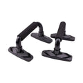 Set of two I-shaped push up bars with PP sponge foam grips, shown in blue colour