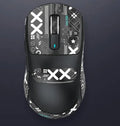 Black rechargeable optical mouse with three-mode connectivity: Bluetooth, wireless USB, and wired.