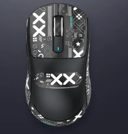 Black rechargeable optical mouse with three-mode connectivity: Bluetooth, wireless USB, and wired.