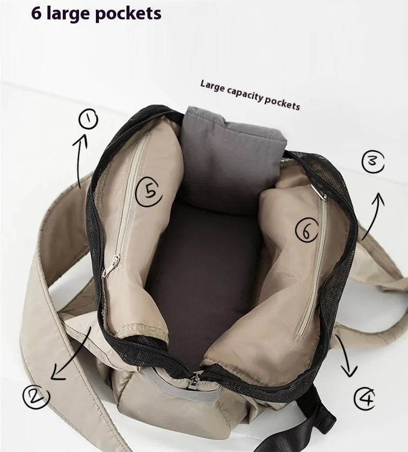 Apricot colour cloth pet carrier handbag with dimensions 41 cm long by 16 cm wide by 28 cm high