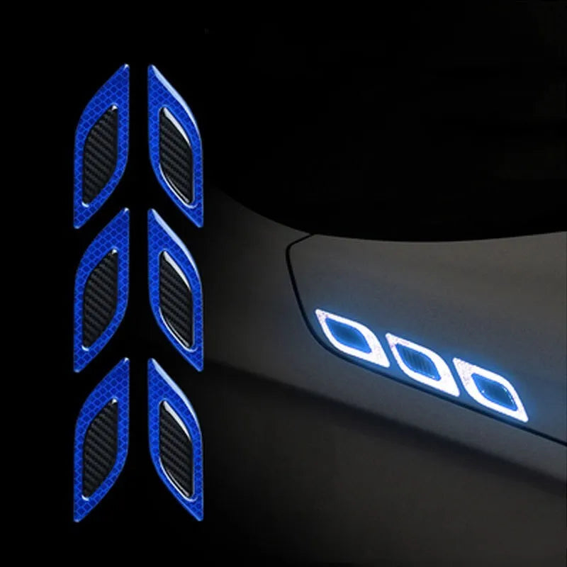 Reflective resin bumper protection tape for car wheel arches in blue and yellow colours