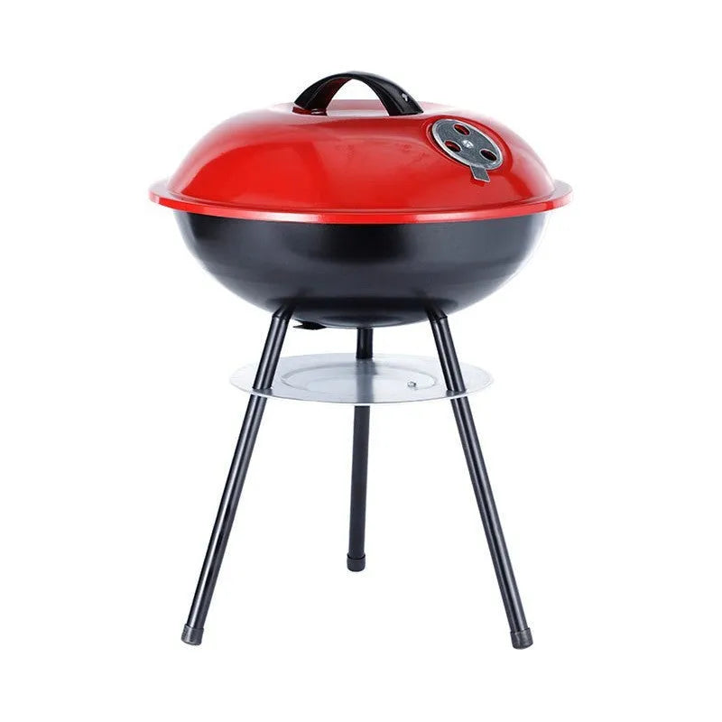 14-inch portable barbecue oven grill with iron construction and apple stove design