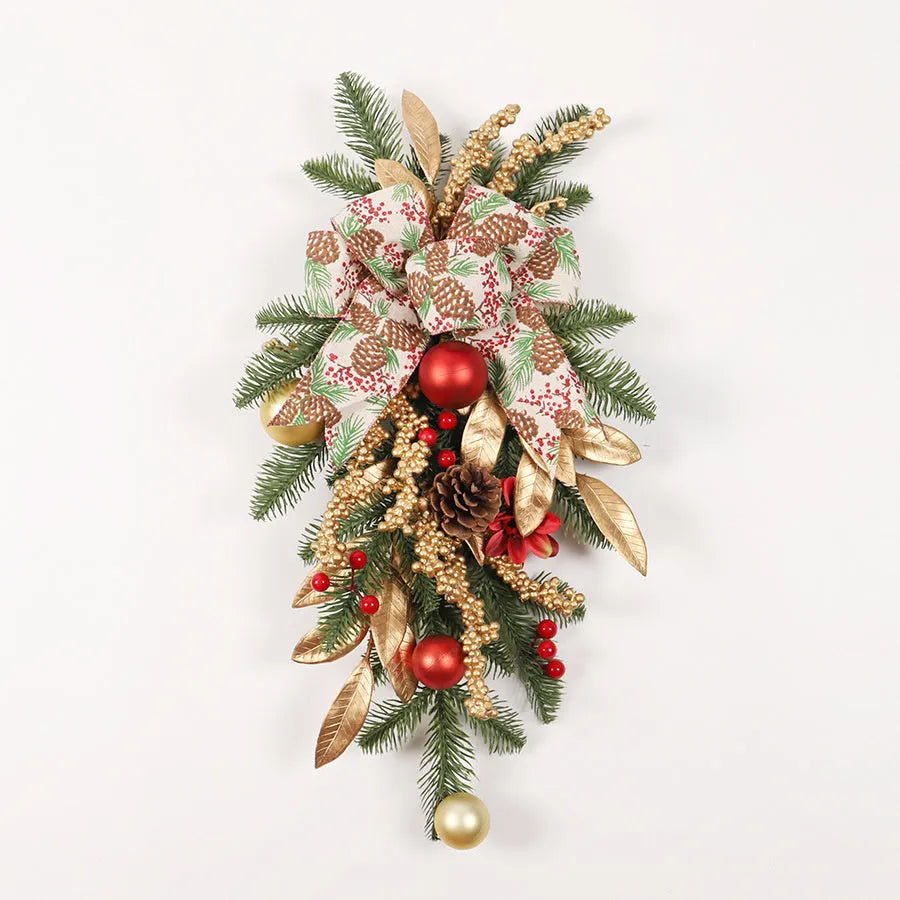 Christmas garland decorations including stair wall hanging, lintel, rattan and traditional styles with optional lighting