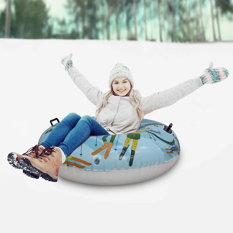 PVC winter ski ring with printed design options for outdoor cold weather play