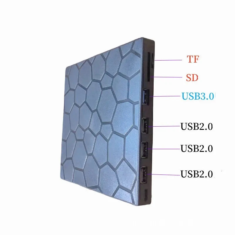 Black external USB CD drive with compact rectangular design