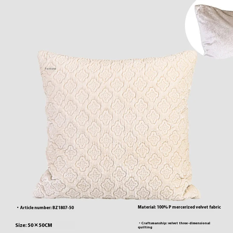Brown gold antique Chinese style quilted cushion in 50x50cm square and 30x50cm waist pillow sizes